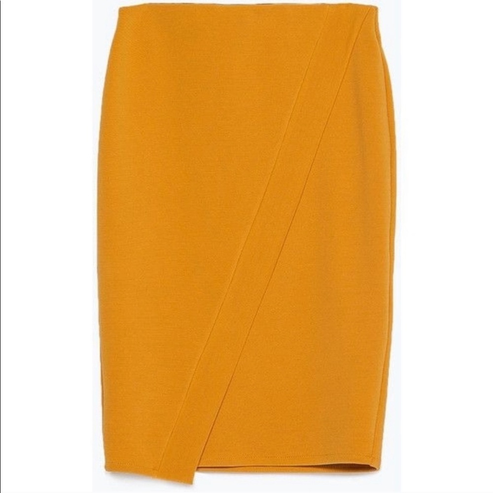 Zara Mustard Pencil Skirt